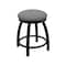 Holland Bar Stool Co 18" Swivel Vanity Stool, Black Wrinkle, Canter Grey Seat 80218BW007 - alternate 1